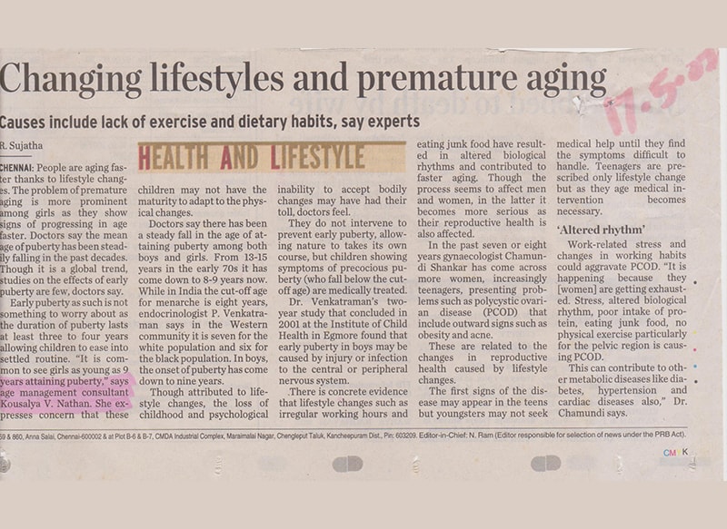 Changing Lifestyles and premature aging